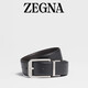 Zegna雙11甄選杰尼亞皮帶黑色配深棕色商務(wù)通勤雙面腰帶/皮帶3.5CM寬 黑色/深棕色 110cm（3尺3）