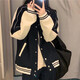 惠奴比棒球服外套女秋春秋2022新款設(shè)計感小眾寬松百搭長袖上衣ins 黑色 (春秋) 薄款 M 建議(90-110斤)