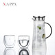 NAPPA 手工雕刻 玻璃水壺涼水壺冷水壺 家用高檔JOY系列水壺1500ML 一壺兩杯 （雙層杯  星星）