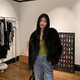馬迪安2023秋冬時尚皮草外套女新款仿狐貍毛短款洋氣毛毛外套小香風(fēng)大衣 黑色 S 【適合80-95斤】