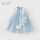 戴維貝拉（DAVE＆BELLA）兒童裙子春秋裝女童國風(fēng)漢服連衣裙寶寶網(wǎng)紗公主裙