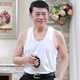 中老年男純棉男士運動(dòng)背心夏季爺爺薄款打底內搭短袖汗衫健身短袖 白色背心 均碼 105碼 （體重125-140斤）