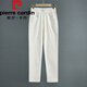 皮爾卡丹媽I媽褲子中年婦女春秋款直筒褲女褲全棉高腰休閑褲長(cháng)褲加絨針織 米色 2XL(建議110-125斤)