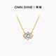 慕璨（OWN SHINE）【官方正品】小方糖情書18k金真鉆培育鉆石項(xiàng)鏈 送女友生日禮物 18k金黃色 【37分±2鉆石】【DE/ SI-VS】
