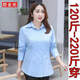 途尊（kingtrip） 特大加大女裝長(cháng)袖職業(yè)裝襯衫加肥加大襯衣200斤肥胖正裝 淺藍色長(cháng)袖 6XL