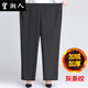 望湘人媽媽褲子春秋款寬松加肥加大中老年女褲胖奶奶裝秋冬大碼高腰長(cháng)褲 灰條紋冬季加絨款 2xl建議110-125斤