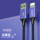 品勝 蘋果數(shù)據(jù)線快充iPhone14promax/13/12/11/X/8plus/7手機(jī)充電線車載加長 【藍(lán)色2米】升級編織款|快充不傷機(jī)