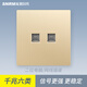 賽爾瑪（SNRMA）六類網(wǎng)線插座面板86型千兆網(wǎng)絡(luò)寬帶接口電話電腦雙網(wǎng)口網(wǎng)線盒插座 金色 二位電腦(6類)插座