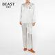 野獸派（THE BEAST）“躲貓貓”白條紋印花22姆米真絲家居服套裝情侶睡衣 男士 M 