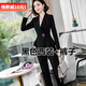 DGPZ小西裝女商務(wù)休閑小西服正裝上衣職業(yè)通勤西裝短外套EJ1882 黑色西裝長(cháng)+褲子 L