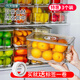 家の物語（KATEI STORY）日本大容量冰箱收納盒大號保鮮盒食品級冷凍水果雞蛋盒密封儲物盒 升級款大號淡茶色 7L 3件套