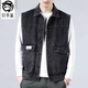 狄帝鯊 牛仔馬甲男外套春秋季大碼馬夾休閑港風(fēng)潮流ins背心青年無(wú)袖坎肩 一木森-Y882-灰色 3XL 【175-190斤左右】