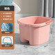 泡腳桶高深桶洗腳盆過(guò)膝小腿保溫塑料按摩加高厚家用養生桶足浴桶 【少女粉色】按摩養生足浴桶