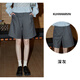 庫恩瑪維【多色可選】高腰休閑西裝短褲女2024年夏新款直筒五分褲K56076 灰色 M