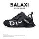 SALAXI【情侶款】夏季原創(chuàng)透氣超酷時(shí)尚ins百搭網(wǎng)狀厚底運(yùn)動(dòng)老爹鞋 黑色 44 男款