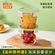 希樂扣玻璃湯碗家用帶蓋湯杯便攜密封學(xué)生上班族飯盒微波爐北歐綠湯碗*2