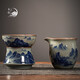 來(lái)尊景德鎮(zhèn)茶漏茶濾千里江山茶葉過(guò)濾網(wǎng)泡茶陶瓷公道杯一體濾茶器茶具 【千里江山-茶漏+公道杯】簡(jiǎn)裝