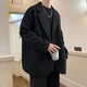 臣嬪英倫雅痞男裝dk休閑西裝外套男春秋款痞帥高級感oversize西服上衣 黑色 L