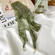 霧添花雛菊蕾絲飄帶發(fā)帶小絲巾包包裝飾細(xì)小領(lǐng)巾長條綁發(fā)編發(fā)扎頭發(fā)飾女 小雛菊蕾絲編發(fā)飄帶【抹茶色】 A04-102