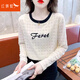 紅蜻蜓 長袖t恤女2025春季新款女裝打底衫內(nèi)搭女士針織毛衣女上衣衫 杏色 L 【建議105-120斤】