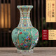 未卒 景德鎮(zhèn)陶瓷花瓶玄關(guān)擺件仿古官窯琺瑯彩瓷器古董收藏品方形物件 琺瑯彩綠六方賞瓶 26cm
