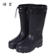 闊昇 防水防寒eva雨鞋加絨加厚冬季保暖輕便水靴雨靴高筒防滑泡沫底男 高筒黑色加棉 41 42【41-42碼可穿】