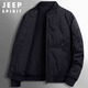 JEEP SPIRIT吉普羽絨服男短款冬季棒球領(lǐng)工裝外套男保暖上衣男裝 黑色 XL 