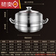德國進(jìn)口品質(zhì)304不銹鋼蒸鍋1層加厚湯鍋家用單層蒸鍋燃氣電磁爐火鍋蒸煮兩用鍋 鍋蓋/蒸片/鍋身/均為304不銹鋼 0cm 28CM適合2-3人用