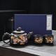 正宗紫砂壺變色茶壺龍鳳呈祥茶具半手工鳳鳴四方壺帶鳥(niǎo)叫聲泡茶壺 變色鳳鳴紫砂四方壺-1壺2杯