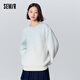 森馬（Semir）毛衣女設計感漸變寬松甜美小眾冬圓領(lǐng)套頭衫溫柔浪漫 藍白色調00481 155/80A/S
