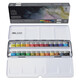 溫莎牛頓（WINSOR&NEWTON）藝術(shù)家水彩顏料套裝專業(yè)級(jí)溫藝固體水彩搪瓷盒管裝水彩套裝 24色半塊固體（藝術(shù)家搪瓷黑盒套裝）
