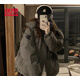 UKMR棉服女2025秋冬裝新款初中高中學生棉襖加厚面包服棉衣外套 灰色【棉衣女冬款外套女韓系棉服 S 【95斤內(nèi)】
