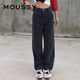 moussy 女裝新款中性風(fēng)口袋細節長(cháng)款直筒牛仔褲010GSK11-0380 021淺黑色 S 00001