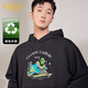 卡賓男裝 夜光印花連帽衛(wèi)衣秋新款潮流國風圖案上衣寬松街頭H 煤黑色01 XL /180/52
