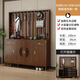 巨萬(wàn)佳木門(mén)口鞋柜掛衣架一體靠墻收納柜新中式家用實(shí)木框入戶(hù)走廊玄關(guān)高柜 胡桃色【140*34*198cm】