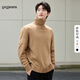 gxgjeans男裝針織衫2024年冬季基礎簡(jiǎn)約打底衫高領(lǐng)毛衣 卡其色-1 L (175)