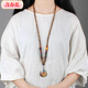 含春花新款民族風(fēng)項鏈時(shí)尚百搭男女毛衣鏈長(cháng)款棉麻衣服配飾掛件旅游批發(fā) 平安水滴灰