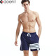 ACEFIT游泳褲男士寬松泳褲防尷尬平角五分沙灘褲男游泳衣416藏青 XL