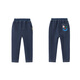 papa爬爬冬季兒童打底褲仿牛仔長(cháng)褲男女寶寶加絨保暖百搭時(shí)髦潮 深藍色 80 cm