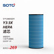 賽多（SOTO） 空氣消毒機(jī)KJ600F-3X HEPA濾芯/活性碳濾網(wǎng) 配件 HEPA濾芯