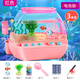 迪柏瑞歡樂(lè )水族箱玩具女孩生日禮物3-6歲5女童過(guò)家家迷你魚(yú)缸養魚(yú)釣魚(yú) 粉色魚(yú)缸【水草+磁吸飼料棒+撈勺 兒童水族箱【3條魚(yú)】電池版