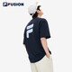斐樂（FILA）FUSION潮牌情侶多彩短袖T恤2025新款男女短T時尚大logo夏季短袖 A深黑-BK M 170/92A 【寬松版型】