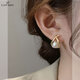 LAST KISS韓國大氣交叉珍珠耳環(huán)女輕奢高級感小眾設計耳飾送女友母親節禮物  珍珠交叉耳環(huán)925銀針