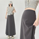 米度麗孕婦裙夏季半身裙新款2025無(wú)托腹大碼小個(gè)子孕期長(cháng)裙a字裙 深灰色 XXL（建議140-170斤左右）