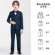 童悠品兒童西服套裝韓版花童禮服鋼琴演出中大童英倫格子男孩小西裝外套 藍格5件套：3件套+襯衫+領(lǐng)結 110 碼 身高100-110cm 重32-38斤