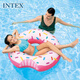INTEX 56265成人甜甜圈游泳圈巧克力腋下圈加大加厚救生圈海邊戲水