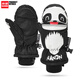 南恩NANDN南恩兒童滑雪手套卡通防水耐磨加厚保暖男女童兩指手套冬 小熊貓 XS