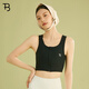 寶塔運動(dòng)束胸舒適塑身內衣拉鏈大胸顯小瑜伽健身防震運動(dòng)內衣束胸 黑 M