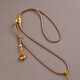 通幽閣手工編織晴空吊墜掛繩玉佩玉墜玉件翡翠掛件項鏈繩子平安扣替換繩 晴空吊墜繩-復古金色-含吞金獸