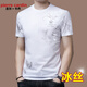 皮爾卡丹法國高端男裝 男士短袖T恤絲光棉圓領(lǐng)半袖夏季冰 絲體恤衫桑蠶絲上衣潮 皇冠白色 170/L建議115-135斤